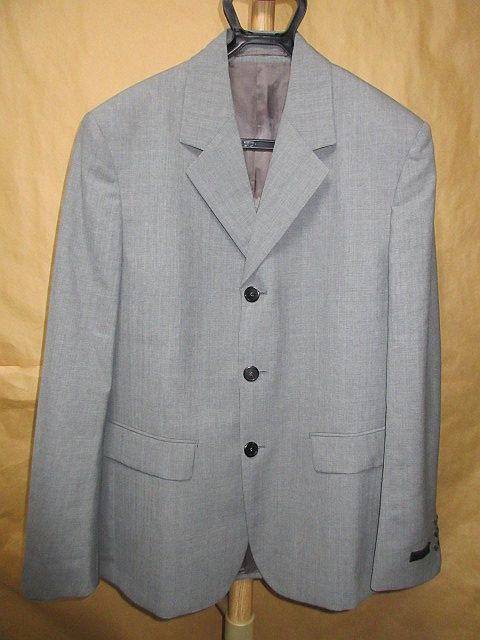 プラダ PRADA 25ss バージンウール テーラード ジャケット グレー 46 国内正規品拍卖
