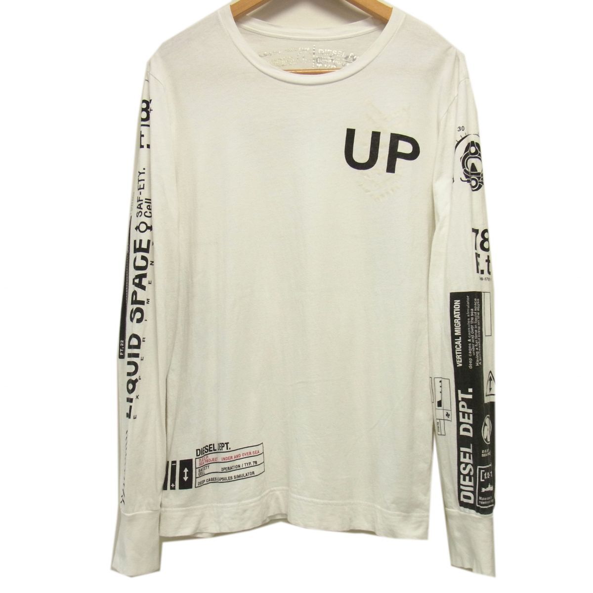 ☆DIESEL ディーゼル クルーネック 長袖 Tシャツ ロンT グラフィックプリント メンズ 1円スタート拍卖