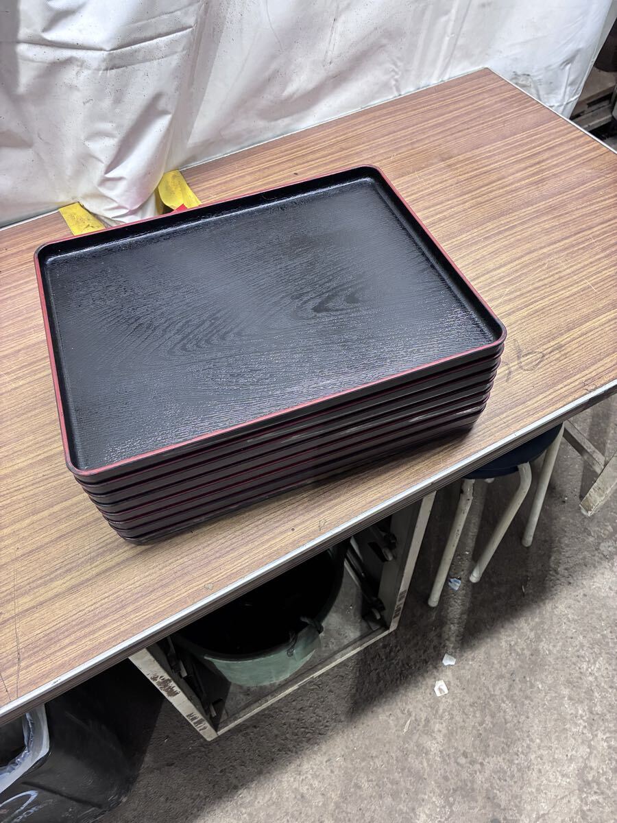お盆 トレー 黒 配膳 長方形 トレイ 和風 まとめ売拍卖