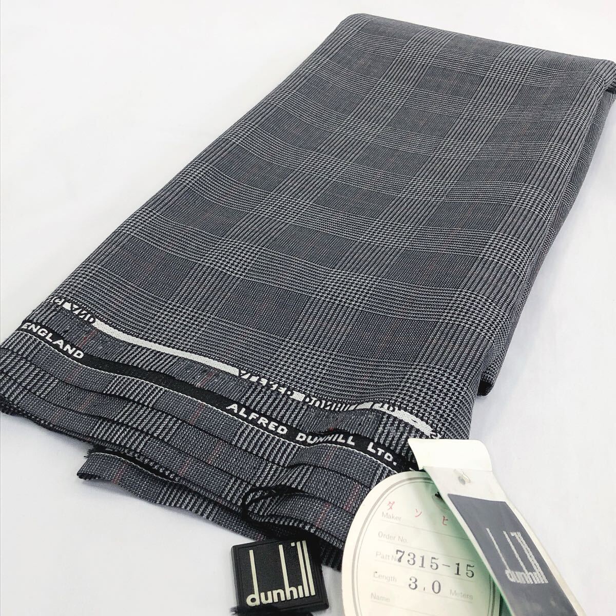 2220221 ④/未使用長期保管品 ダンヒル SUPER スーパー 100'S WORSTED CLOTH/スーツ生地 高級生地 英国製 はぎれ 生地 総重量954g拍卖