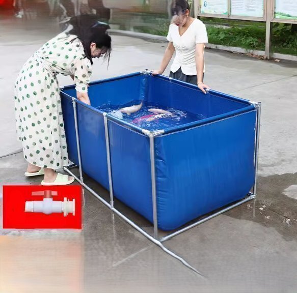 スタンド付き厚手の帆布プール養殖池、屋外用スイミングプール、防水シート製貯水槽、家庭用魚の飼育池拍卖