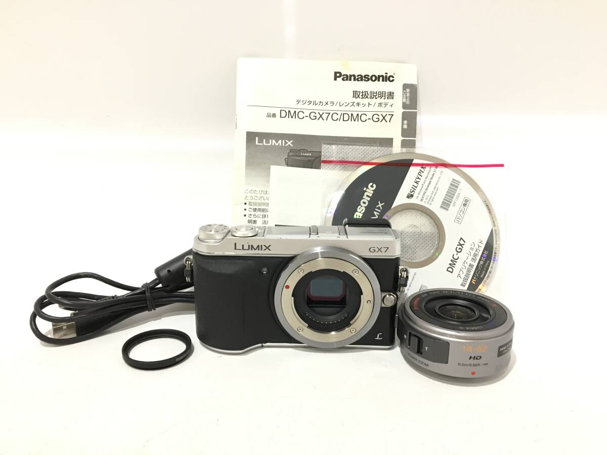 ★ Panasonic DMC-GX7 + G VARIO 1:3.5-5.6/14-42 ★ ミラーレス一眼カメラ レンズセット 説明書付き パナソニック拍卖