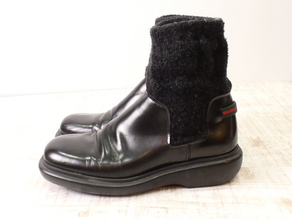 グッチ Gucci ニットソックスブーツ【L's(34.5C)/15万円/ブラック/Aランク】b6D0拍卖