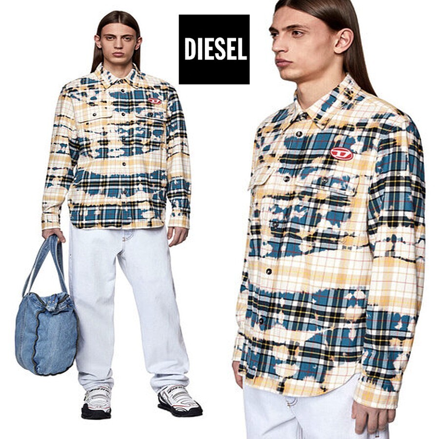 ●サイズL〜XL 大人気 DIESEL ディーゼル ハードブリーチ チェック ネルシャツ メンズ オーバーサイズ 即決 即納 55dsl y2k●2030拍卖