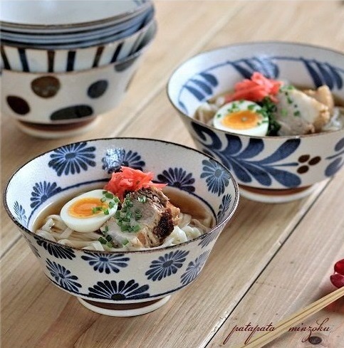 南風 ぱいかじ 花 反型 ラーメン丼 多用丼 どんぶり 丼 180丼 φ18cm 美濃焼 磁器 陶器 丼ぶり ボウル 沖縄拍卖