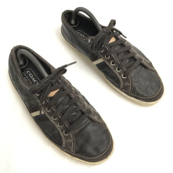 COACH/コーチ☆レザースニーカー【size:9.5M/27.0-27.5/brown/茶】靴/シューズ/leather/sneakers/Shoes/trainers◇bA-005拍卖