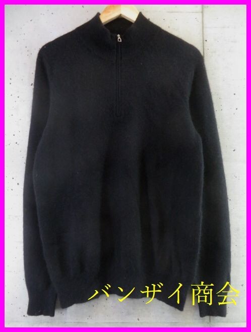 55s64◆良品です◆カシミヤ100%◆UNIQLO ユニクロ ハーフジップ カシミヤニットセーター L/ブラック黒/カーディガン/ゴルフ/メンズ/男性拍卖