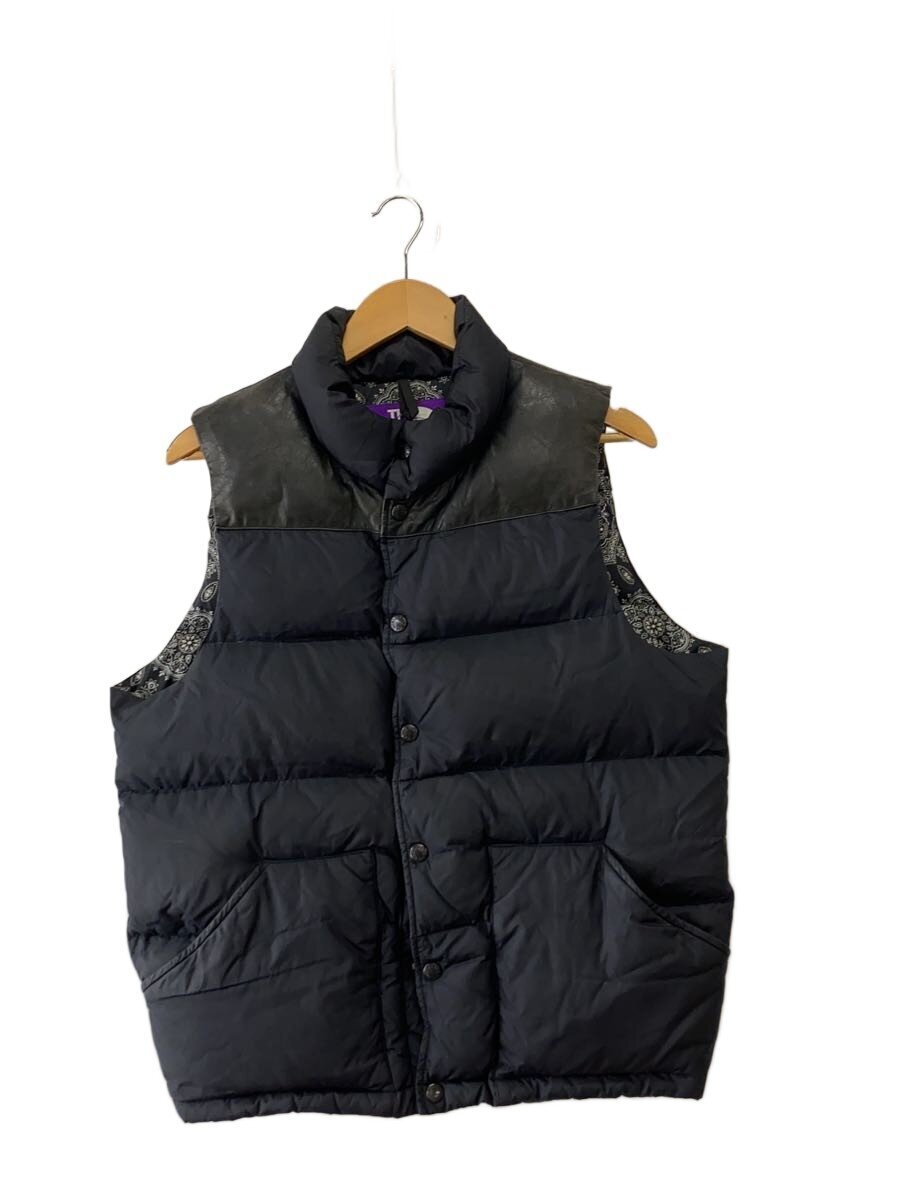 THE NORTH FACE PURPLE LABEL◆ダウンベスト_ND2279N/L/ポリエステル/BLK/レザーヨーク//拍卖
