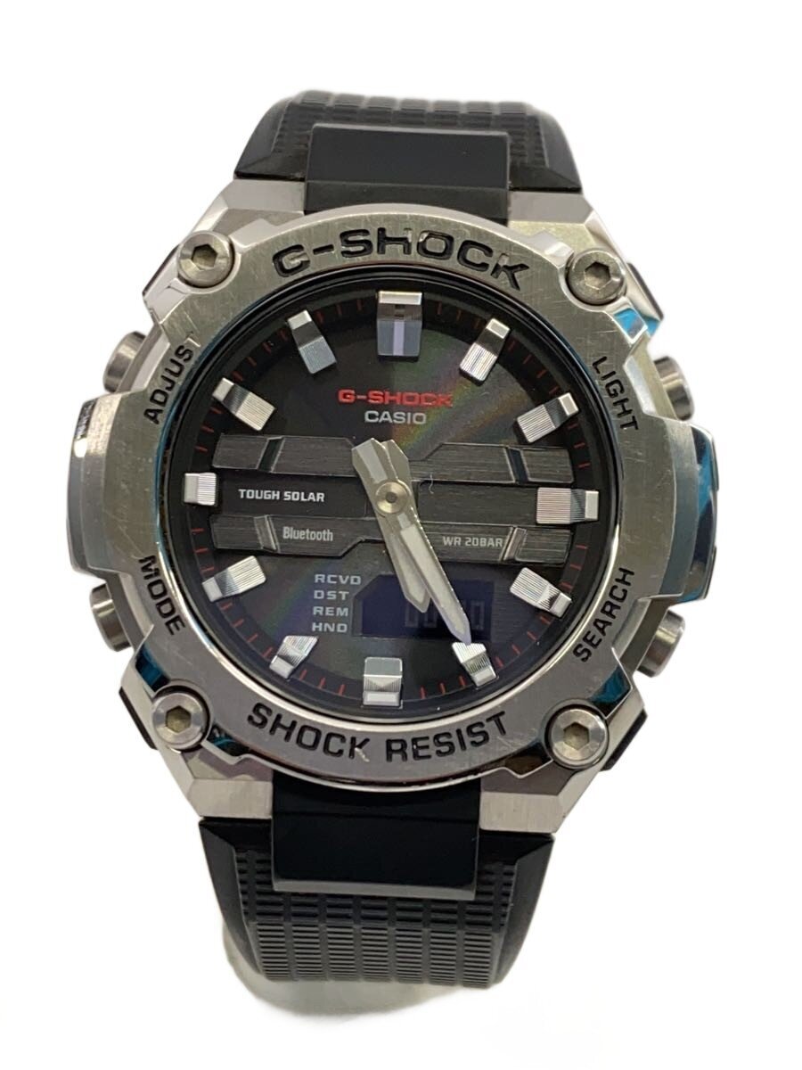 CASIO◆ソーラー腕時計_G-SHOCK/アナログ/ラバー/BLK/BLK拍卖