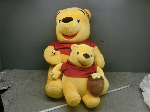 新古 Disney ディズニー くまのプーさん 特大 ぬいぐるみ 高さ約60cm 2体セット ハニーポット はちみつ 蜂蜜 蜂拍卖
