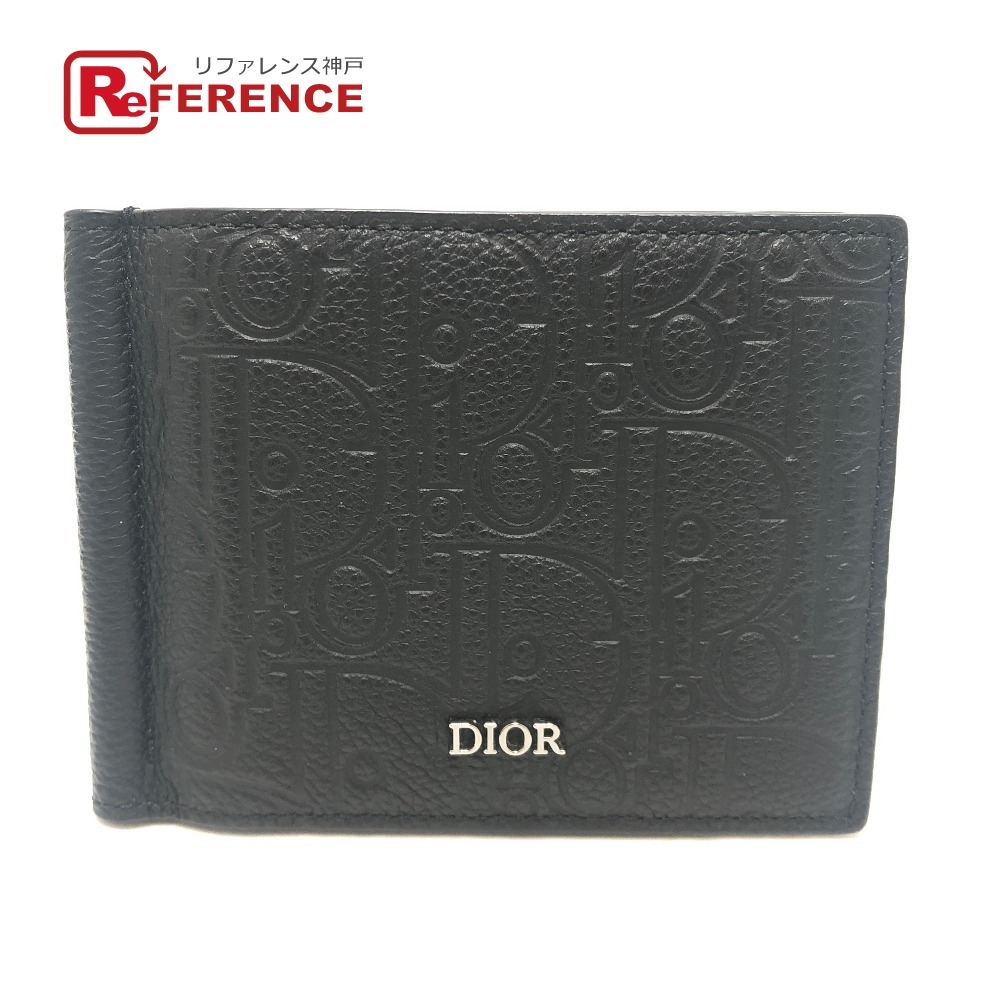 未使用 Dior ディオール 2ESBH069FLG_H00N グラビディ マネークリップ付き ウォレット 財布 2つ折り財布 ブラック メンズ【中古】拍卖