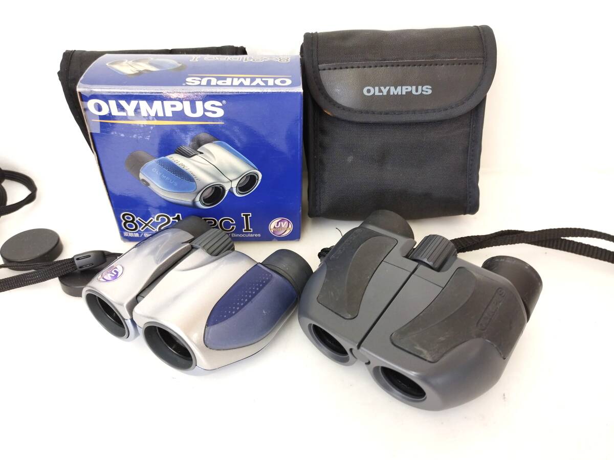 725 OLYMPUS コンパクト双眼鏡 ポケット双眼鏡 2点 8x21 DPC I Field 6.4°/7x21 PC lll Fieid 7.5° オリンパス 拍卖