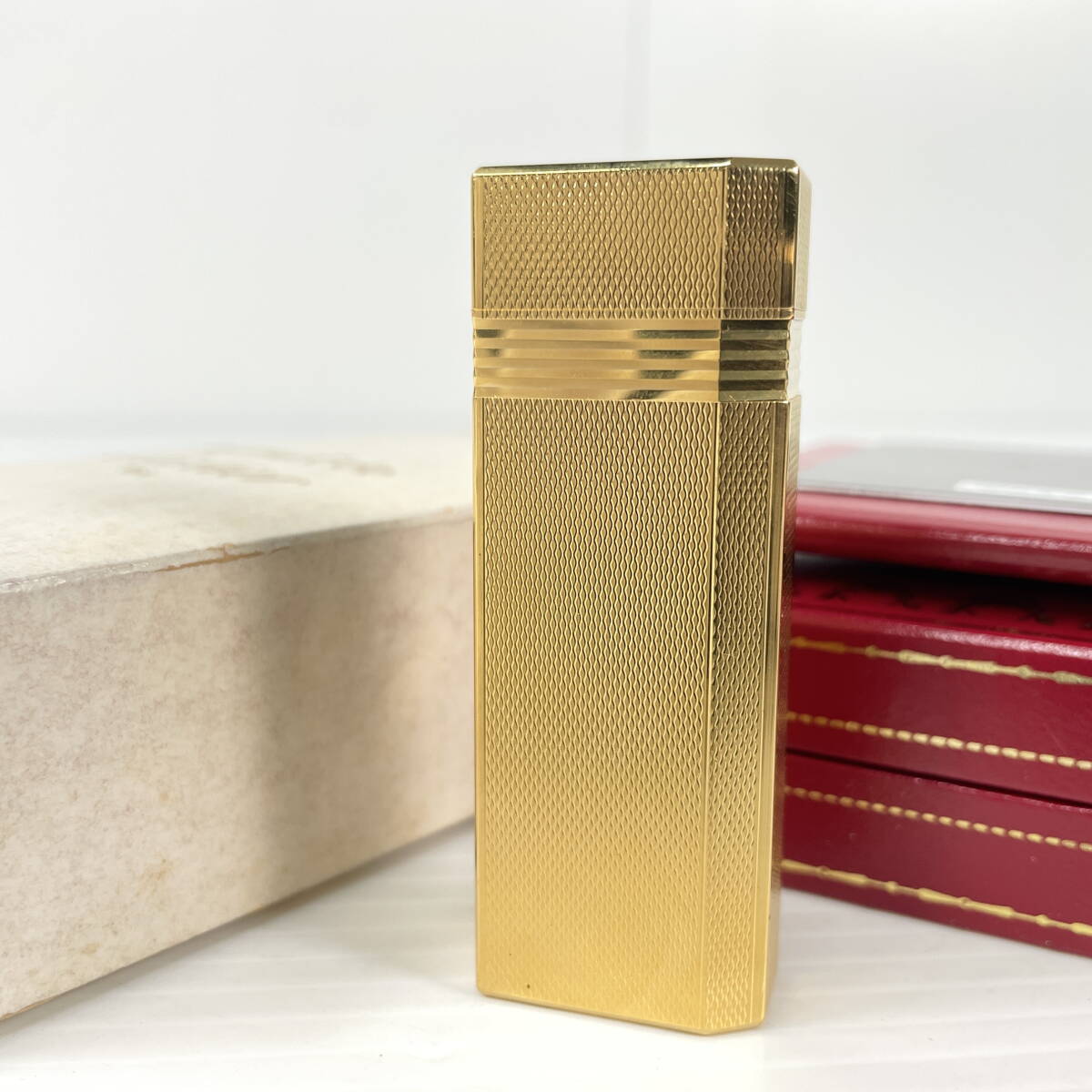 2603M1410 Cartier カルティエ ガスライター 五角形 ゴールドカラー 箱付拍卖