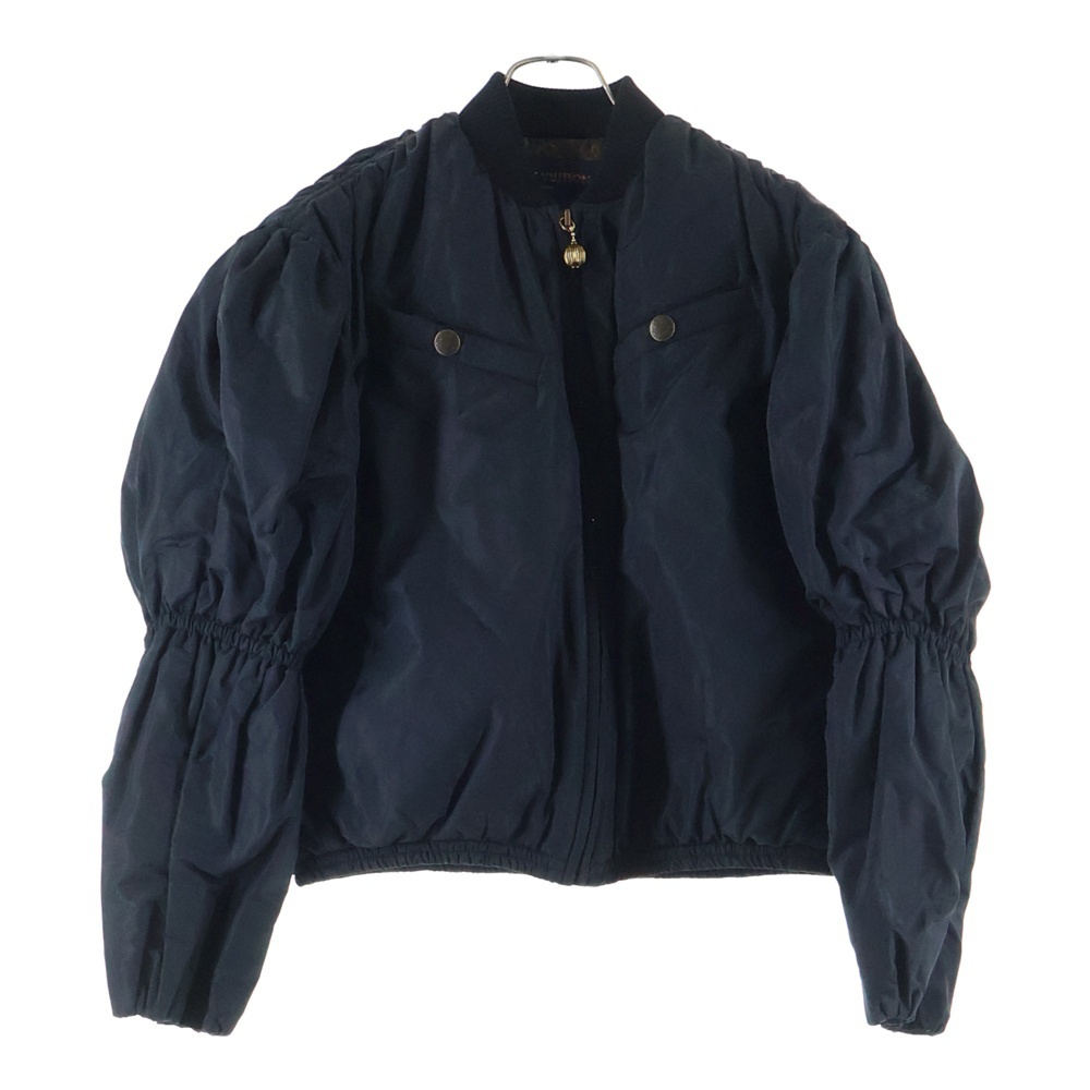 ルイヴィトン 22SS モノグラム ビショップスリーブ ボマージャケット シルク混 ショート丈ブルゾン ブラック レディース RM221B FLX FMOW75拍卖