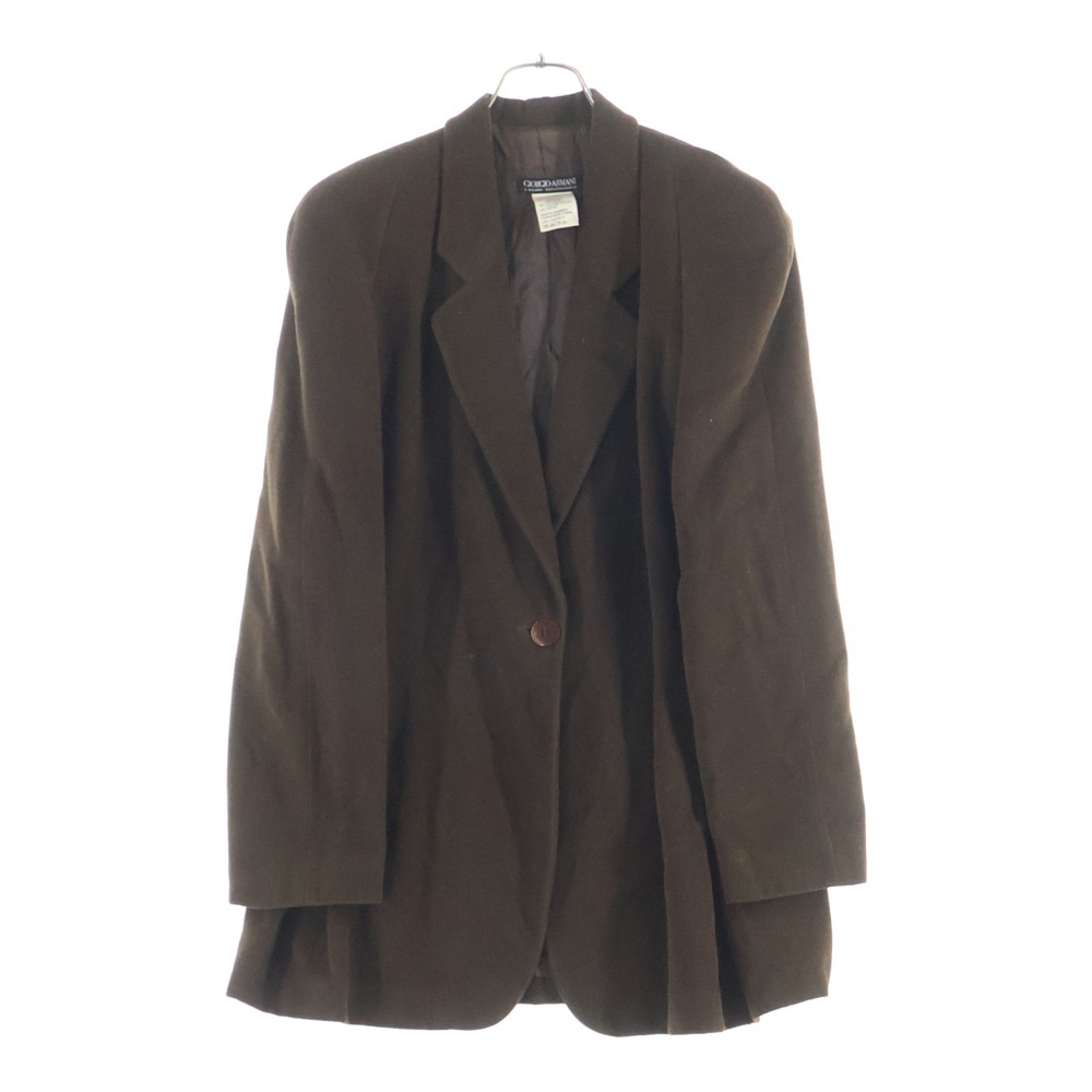 GIORGIO ARMANI ジョルジオアルマーニ 90s VINTAGE アンゴラ ウール 1B テーラードジャケット ブラウン レディース拍卖