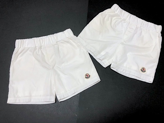 ☆二点落札で送料無料!2A48【2枚セット】Moncler モンクレール キッズ スイムショーツ ホワイト 4A 100~110 男の子 水着 ショートパンツ拍卖