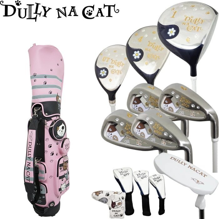 1円★ダリーナキャット レディース ゴルフセット DN-SET03(ピンク)クラブ8本+カバー4個+キャディバッグ付★拍卖