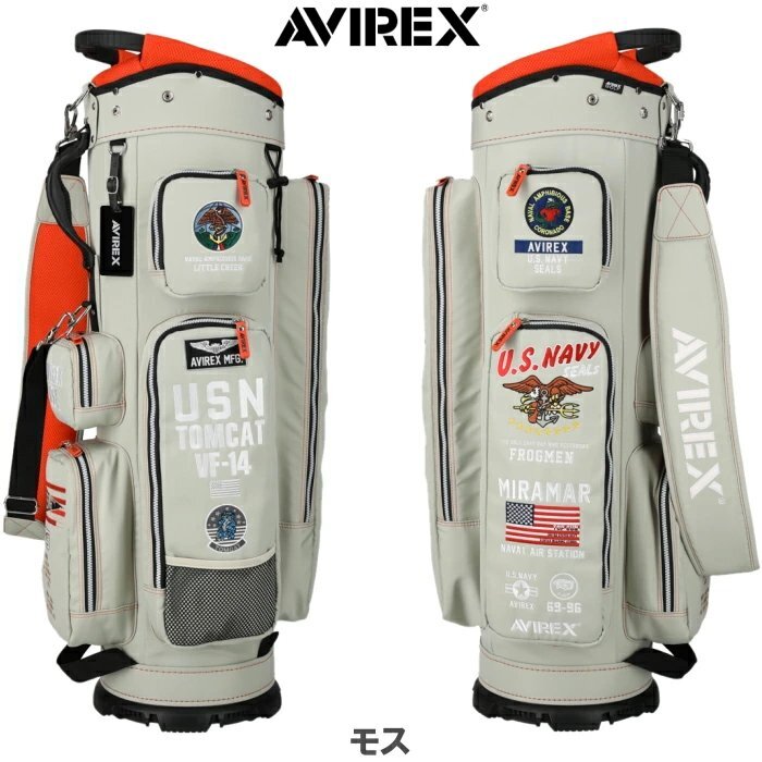 1円★AVIREX GOLF アビレックス ゴルフ AVG5S-AC26 カート キャディバッグ(モス)9型 日本仕様モデル★拍卖