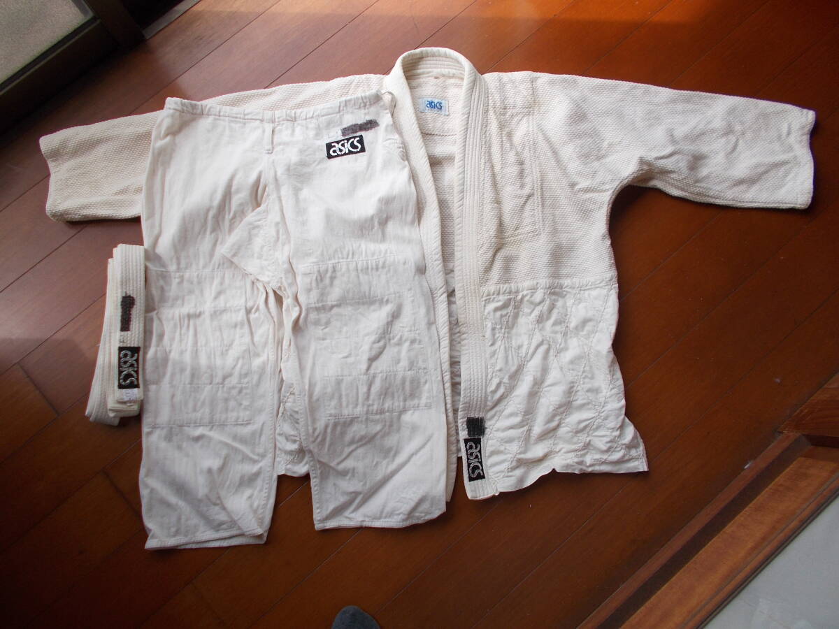 ☆アシックス 柔道着 上下セット 帯,1号,白,中古,USED,体育武道練習用asics拍卖