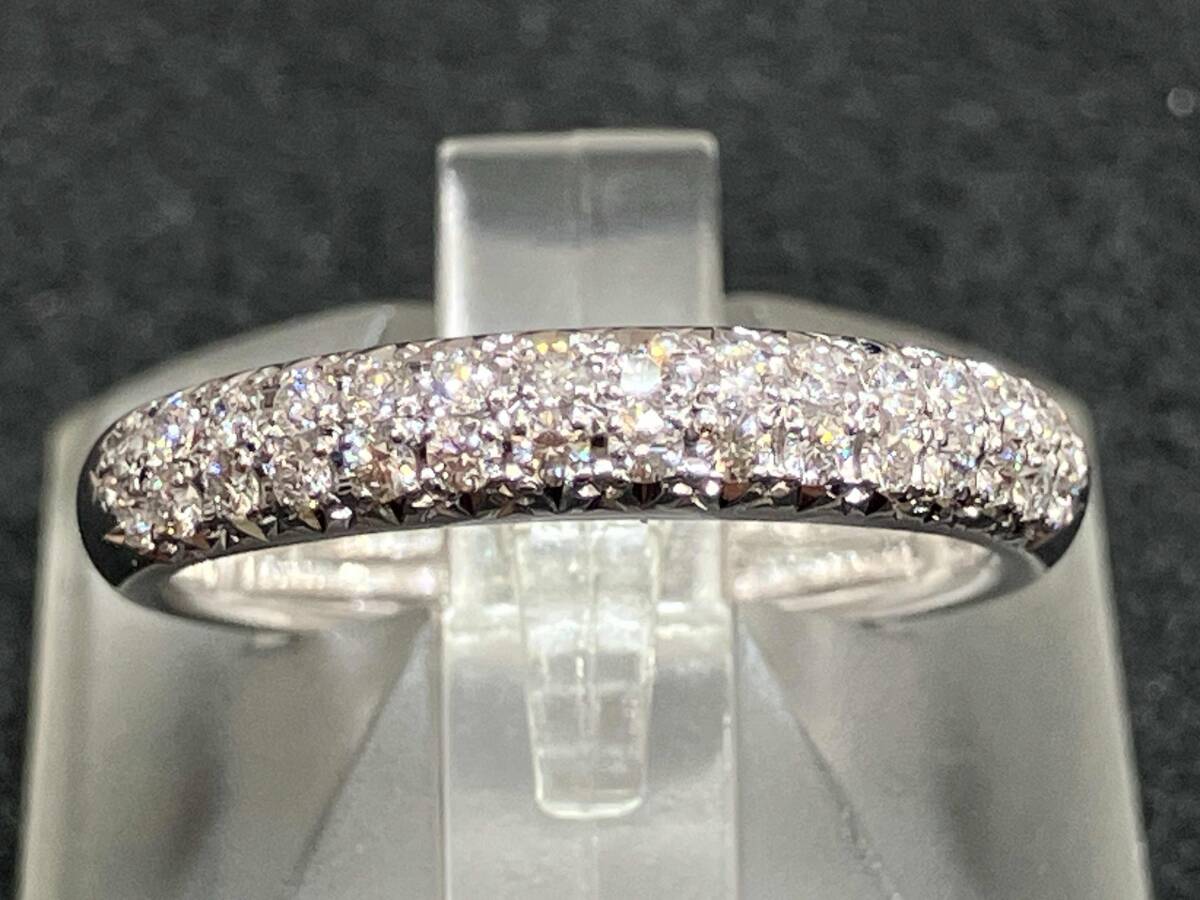 【箱付き】TASAKI SHINJU Pt1000 D0.27ct デザイン リング 9号 リング幅 0.3cm 総重量 4.5g 小キズあり拍卖