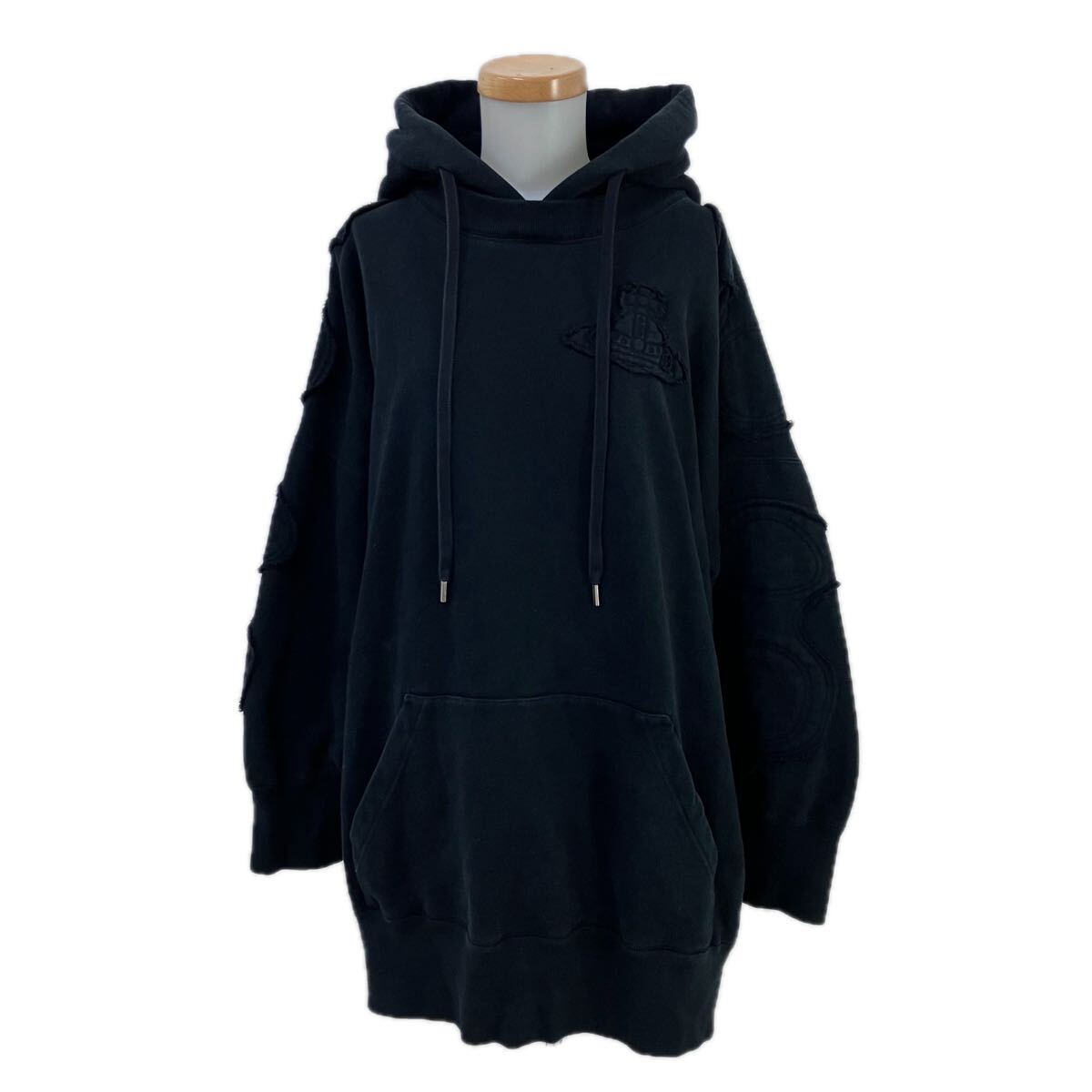 4m728-23 Vivienne Westwood RED LABEL ヴィヴィアンウエストウッドレッドレーベル オーブ スウェット プルオーバー パーカー ブラック 00拍卖