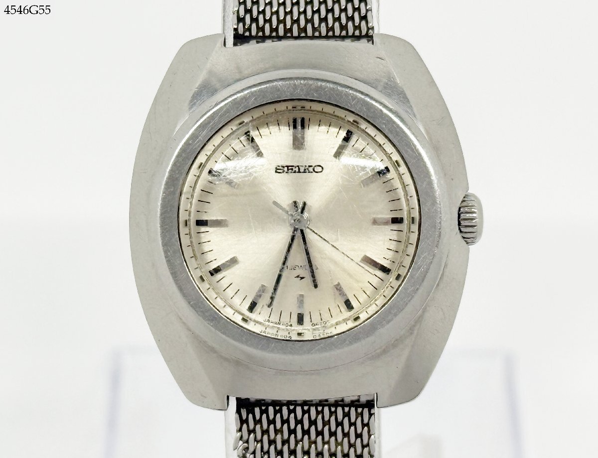 SEIKO セイコー 1104-0160 手巻き 21石 シルバー ラウンド ヴィンテージ レディース 腕時計 純正ベルト 稼働 ジャンク 4545G55-15拍卖