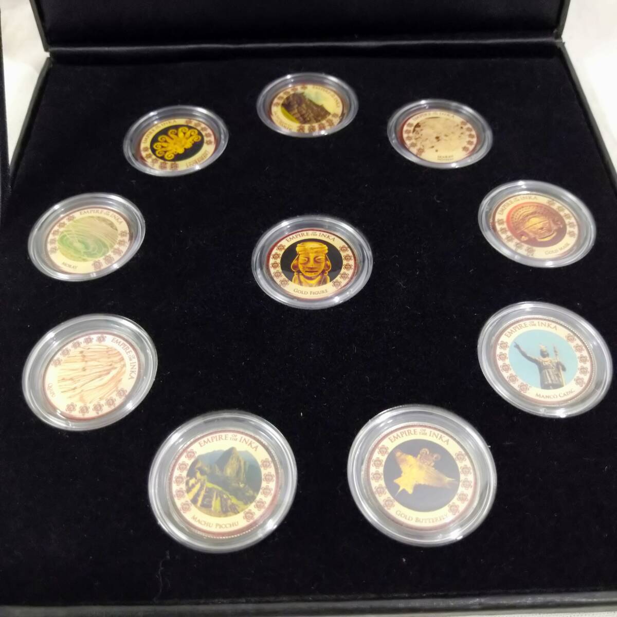 【希少】マチュピチュ発見100年 記念カラーコイン 10枚セット【コレクション 海外貨幣 硬貨 当時物 インカ帝国アンティーク レア 貴重52拍卖