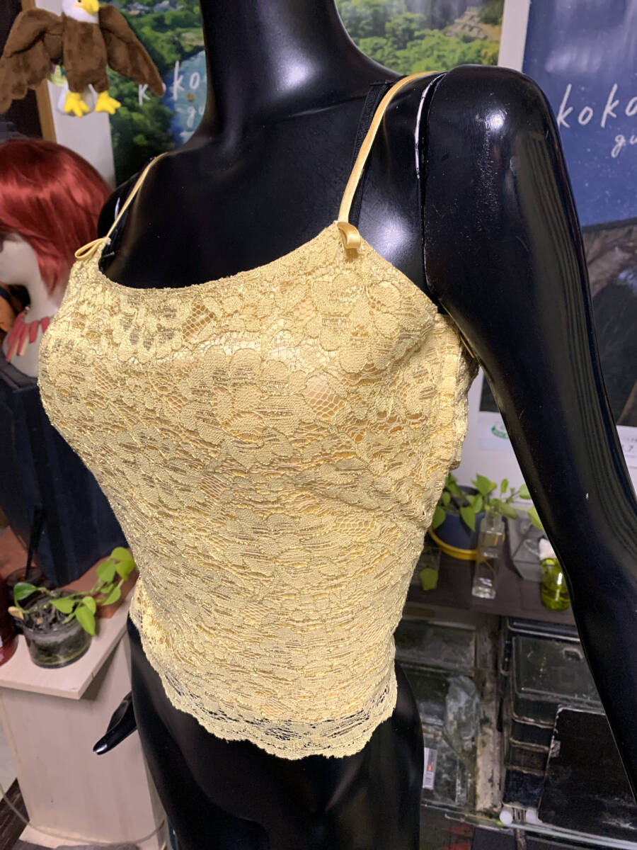 # / 光沢 ゴールド レース キャミ拍卖