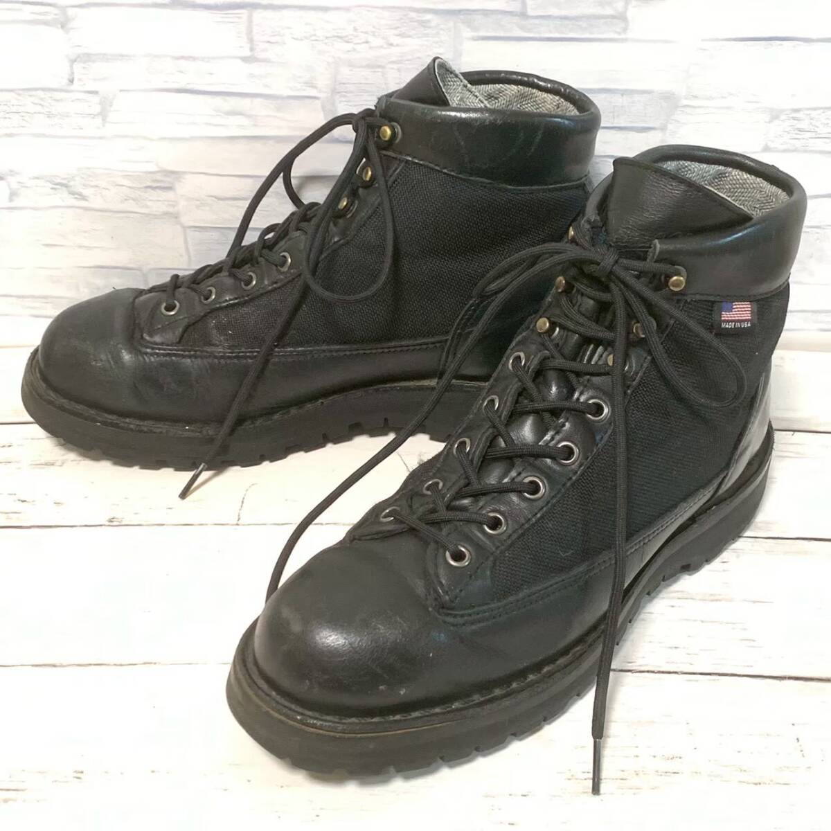 R181bA USA製 Danner Light ダナー ライト US9(27cm位)GORE-TEX ゴアテックス マウンテンブーツ アウトドア ブラック メンズ拍卖