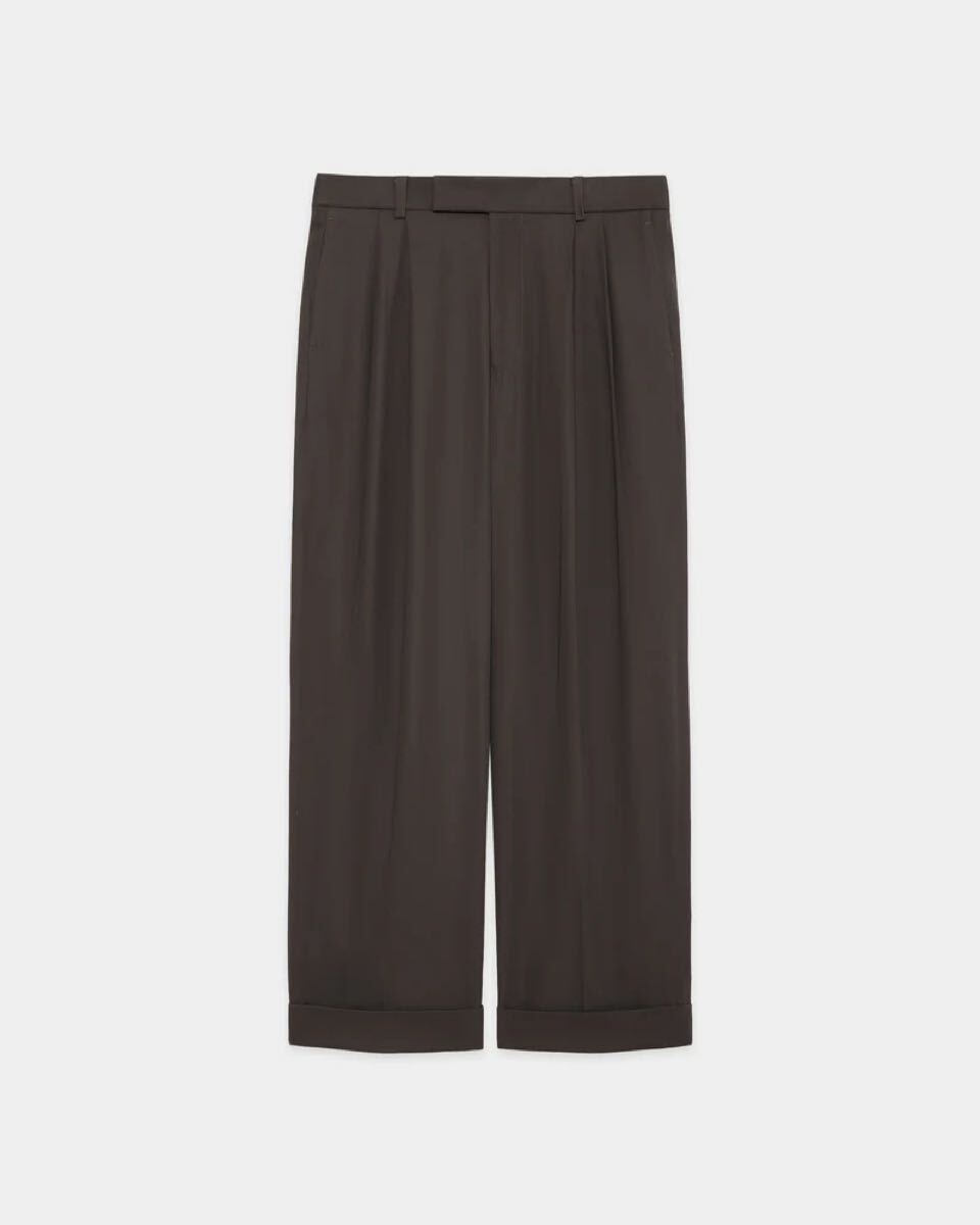 MARKAWARE マーカウェア 26SS Organic Cotton Voile Yarn Twill Double Pleated Semi Easy Trousers Charcoal サイズ1 marka 新品拍卖