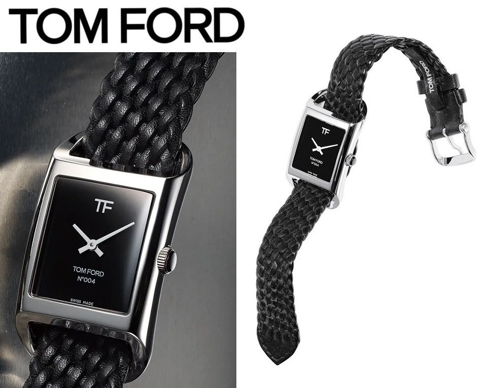 ●27万新品◆TOMFORD トムフォード腕時計 TIMEPIECE N.004 リサイクルスチール&ブレイデッド カーフレザーメッシュベルト黒 1円拍卖