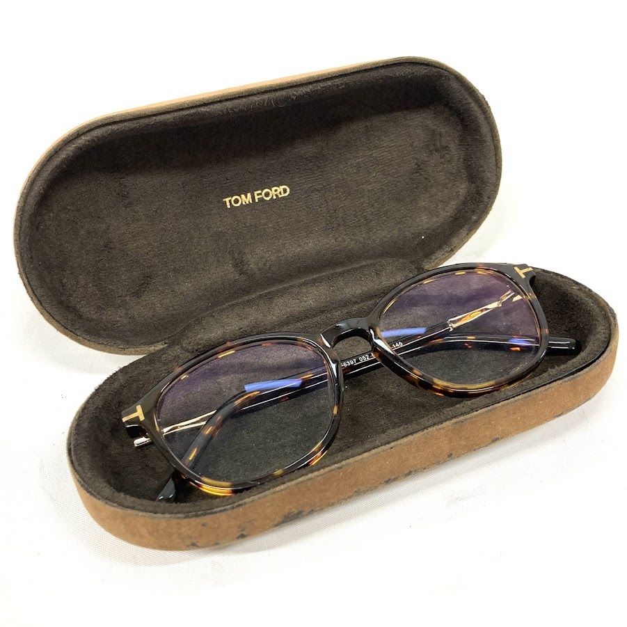 1円~ 6TN35240326 TOM FORD トムフォード 眼鏡 メガネフレーム ブラウン系 TF5397 052 52□19 145 現状品拍卖