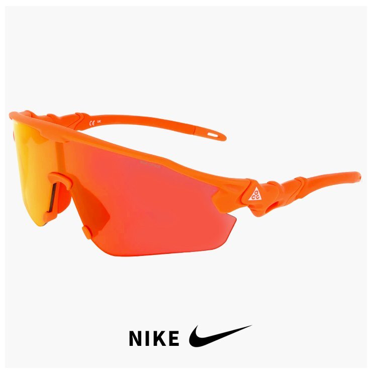 新品 ナイキ スポーツサングラス IQ9341X 819 NIKE ACG VISTA PEAK 大きい サイズ ハーフリム ビッグフレーム オレンジ ミラーレンズ拍卖
