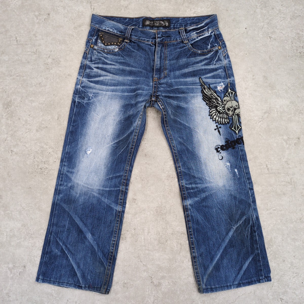 2080▲ RED PEPPER レッドペッパー メンズ サイズ34 デニムパンツ インディゴブルー ボトムス パンツ デニム ジーンズ Y2K拍卖