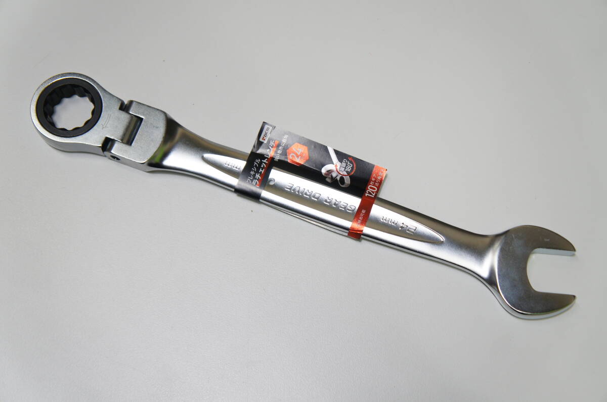 26668 工具祭 DCM フレキシブル ラチェットレンチ 24mm GEAR DRIVE DCFR-24 クロムバナジウム鋼 未使用品 長期保管品拍卖