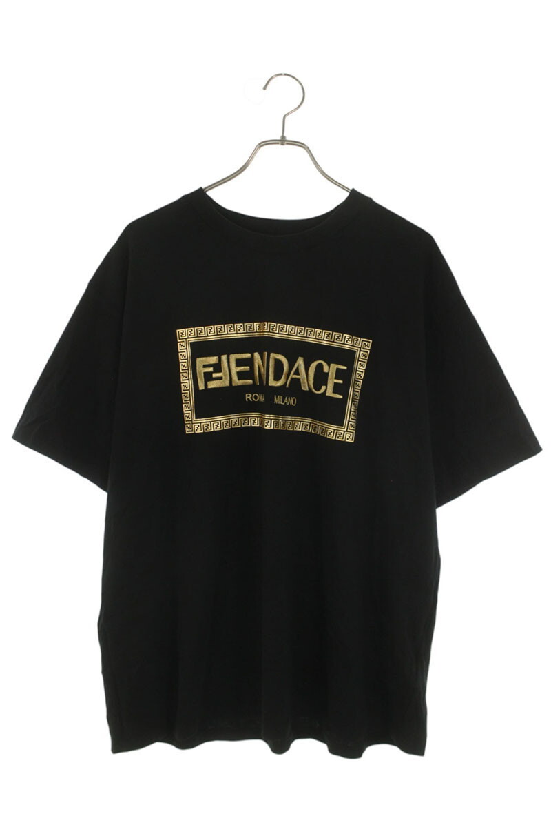 ヴェルサーチェ フェンディ サイズ:XL 1006423 フェンダーチェ ロゴTシャツ 中古 OM10拍卖