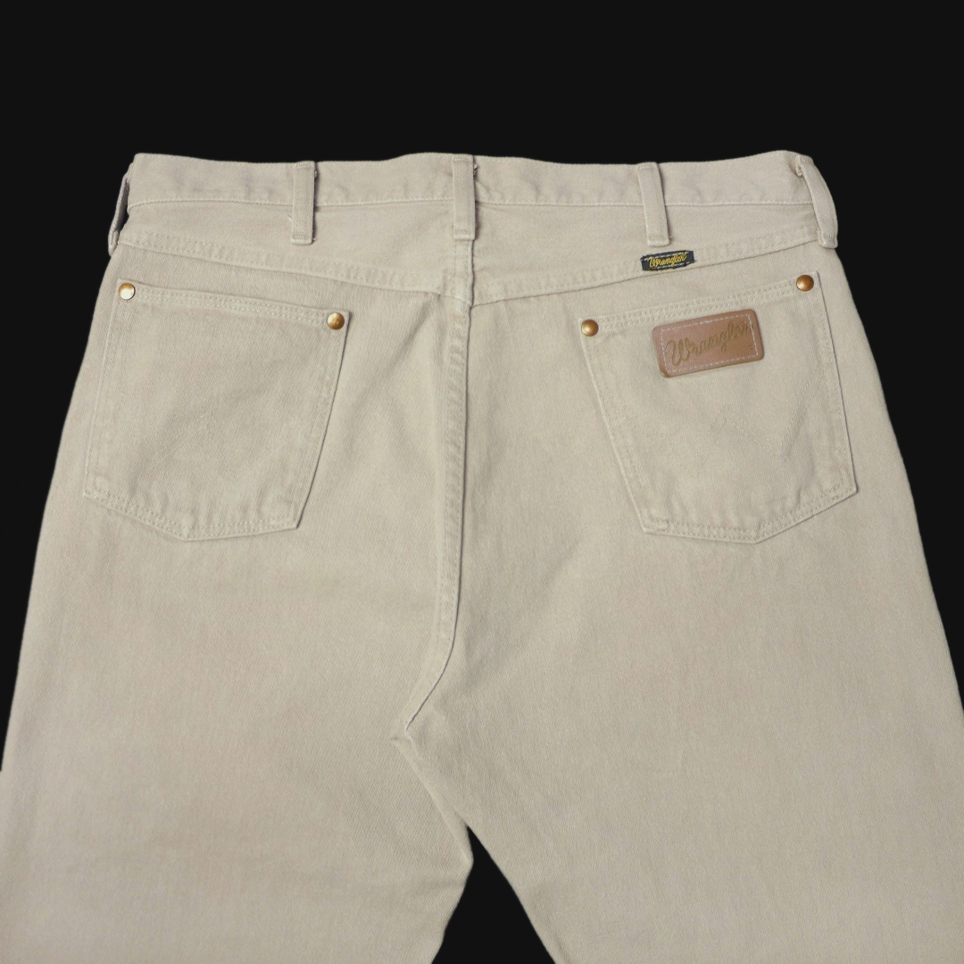 USA製 90s Wrangler 13MWZTN ビンテージ ラングラー 先染め カラー デニム パンツ ストレート ライト タン ベージュ系 アメリカ製 W34拍卖
