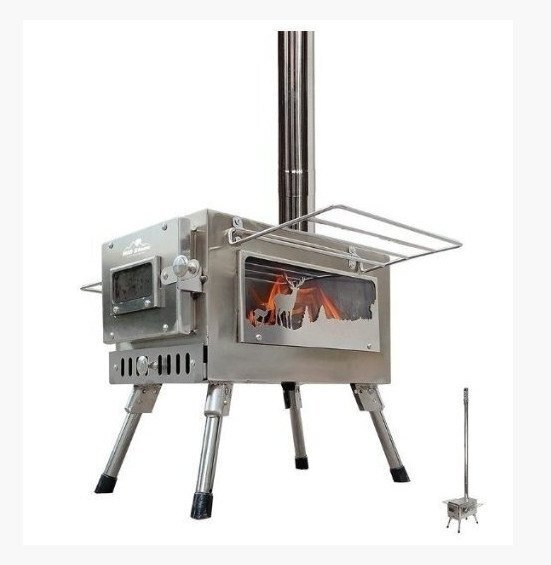 薪 ストーブ アウトドア 調理器具 暖炉 キャンプ 折りたたみ 煙突付き 耐熱ガラス窓付き 棚付き 組立式 屋外 焚き火台 BBQ 暖房 ステンレス拍卖
