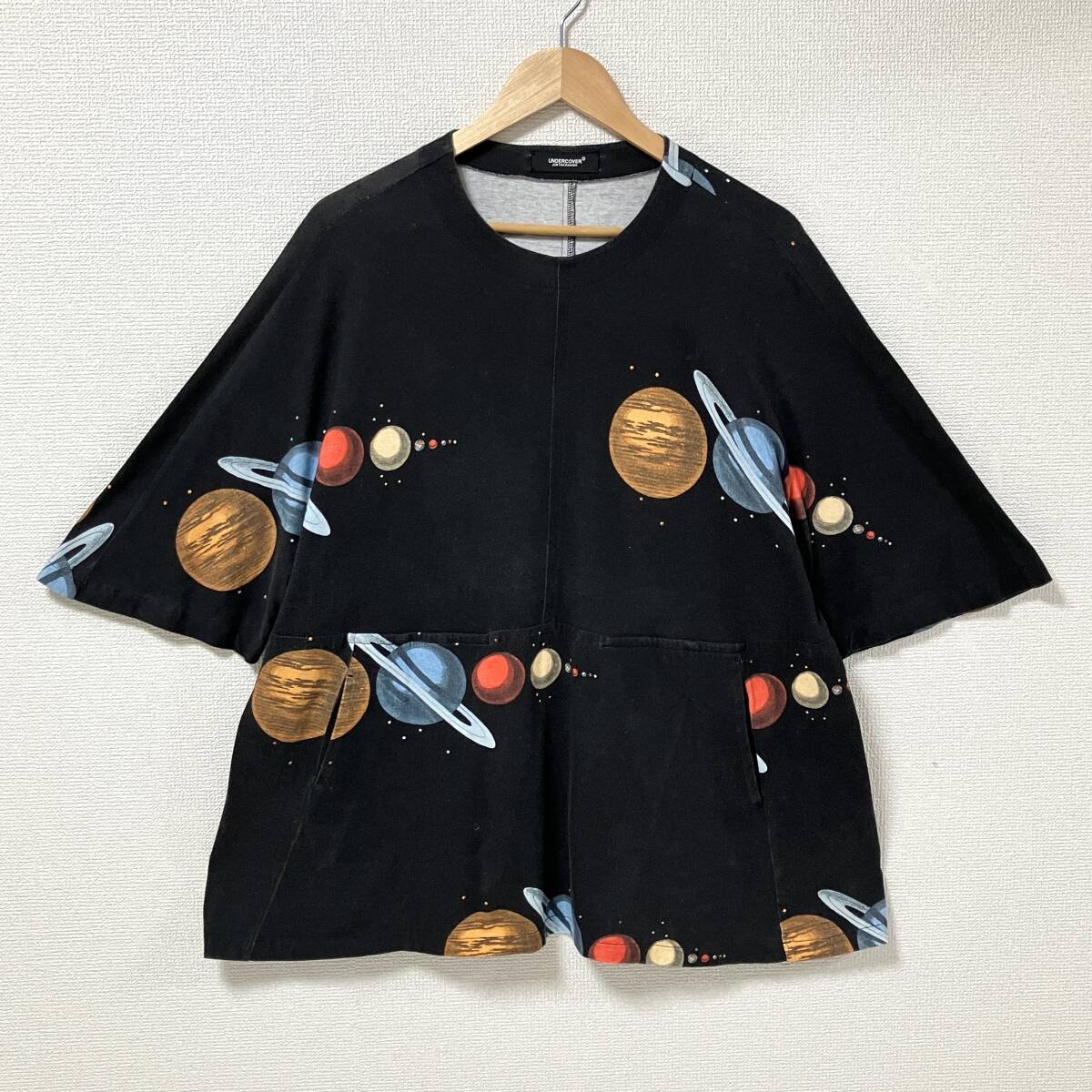 2019SS UNDERCOVER 宇宙 惑星 総柄 ブラウス カットソー ブラック 黒系 レディース Fサイズ アンダーカバー Tシャツ archive 25110253拍卖