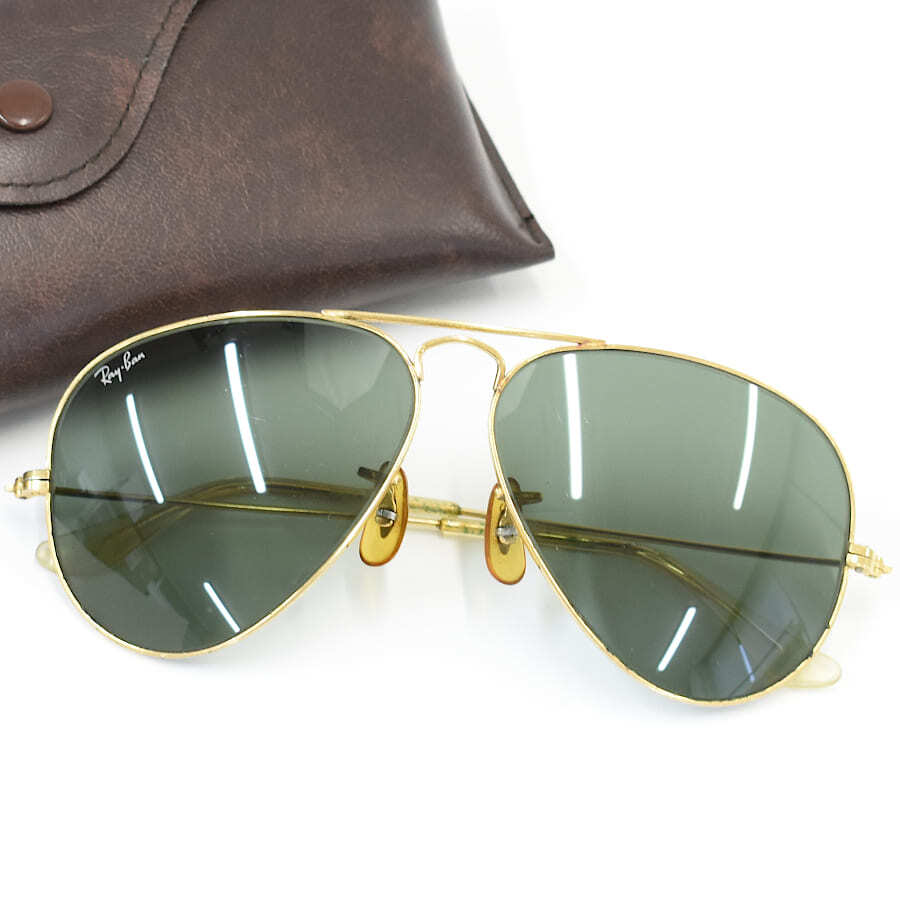 1円◆良品 RayBan レイバン サングラス アイウェア アビエーター ボシュロム B&L USA メタル ゴールド◆E.Beo.pS-26拍卖