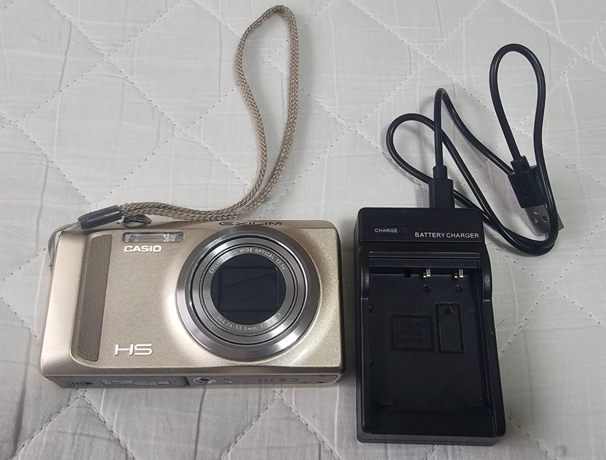 通電動作確認済 CASIO EXILIM コンパクトデジタルカメラ EX-ZR500 デジカメ カシオ ゴールド エクシリム拍卖