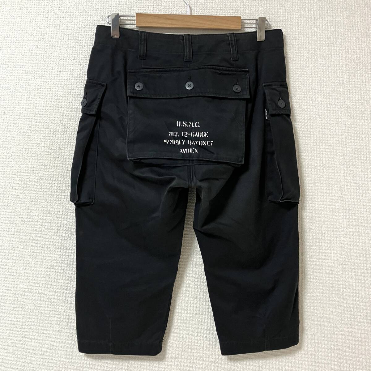 AVIREX LTD USMC 7部丈 モンキーパンツ カーゴパンツ 黒 メンズ Mサイズ アヴィレックス アビレックス ハーフパンツ ショーツ 25110101拍卖