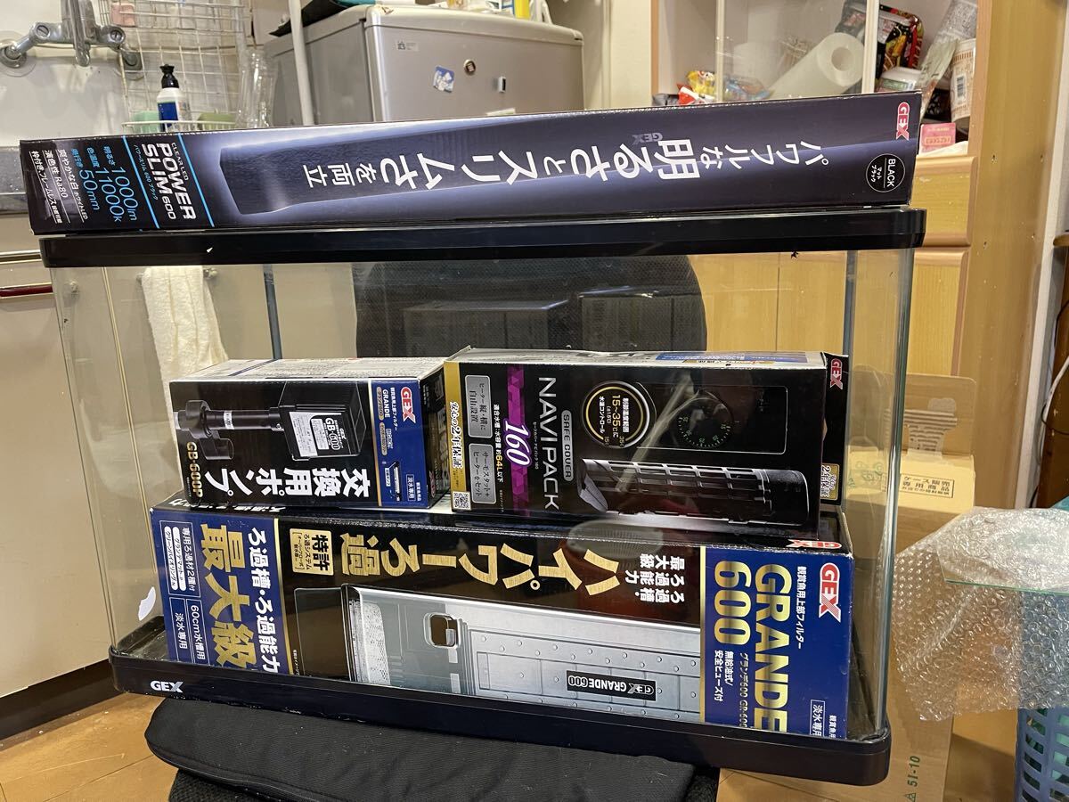 GEX60cm水槽セット 照明 フィルター ヒーター おまけ付き拍卖