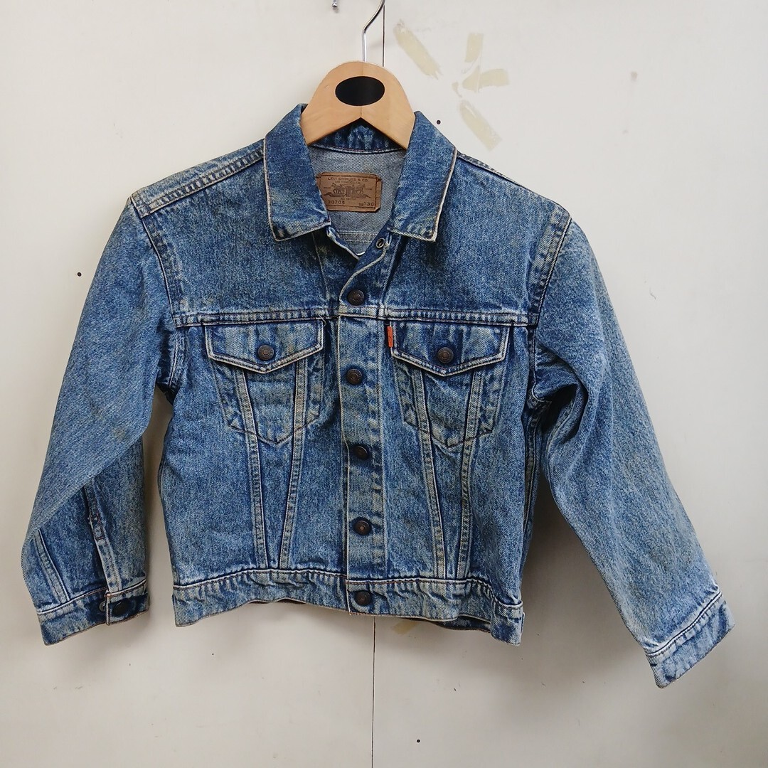 Levis リーバイス デニムジャケット キッズ 130cm オレンジタブ拍卖