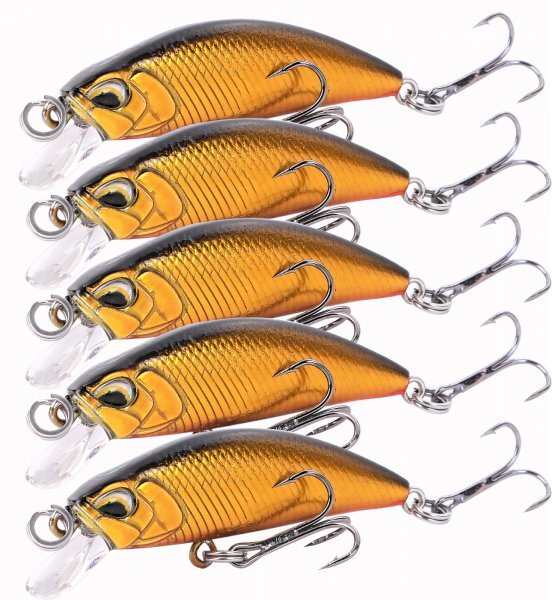【送料185円】※訳あり※ 渓流ルアー トラウトミノー 5個セット シンキング 38mm 3.0g 平打ち系 ヤマメ 38ryu-Bk5-拍卖