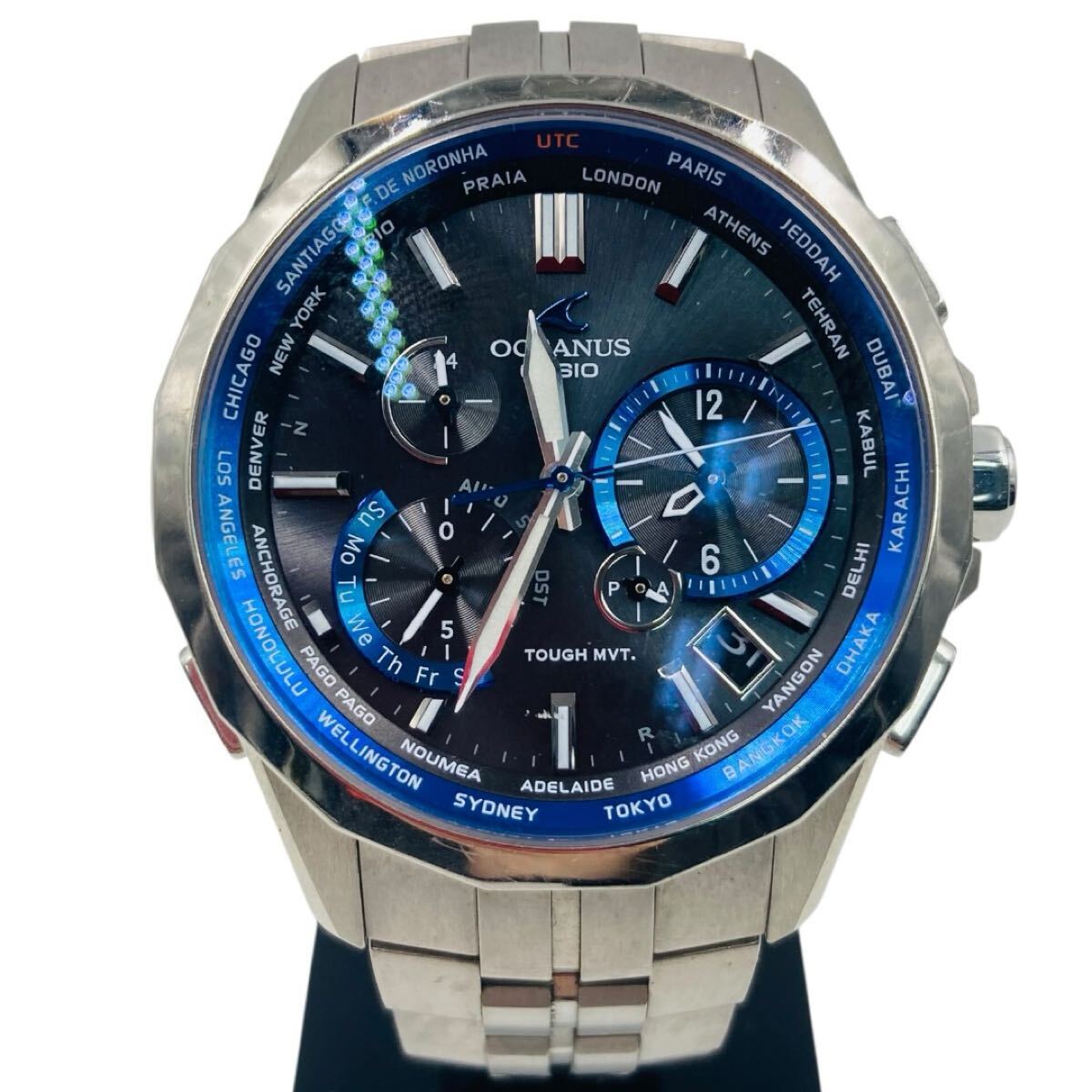 4288b CASIO OCEANUS OCW-S2400 331096 腕時計 電波ソーラー アナログ デイト カシオ オシアナス 通電確認済み拍卖