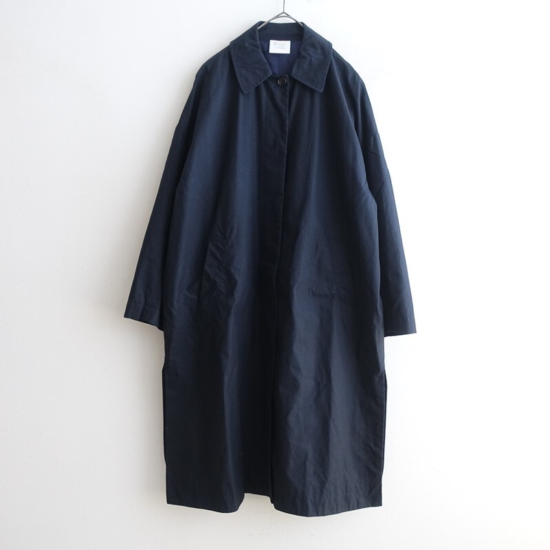 ユニ yuni IS LIKE A FLOWER TO ME. *ステンカラーオーバーサイズコート*Fコットンネイビー裏地付スリット(jk2-2603-621)【42D62】拍卖