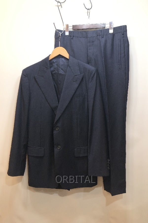 経堂) PRADA プラダ セットアップ ウール カシミヤ LS7451 スーツ サイズ50R ネイビー メンズ ジャケット パンツ イタリア製拍卖
