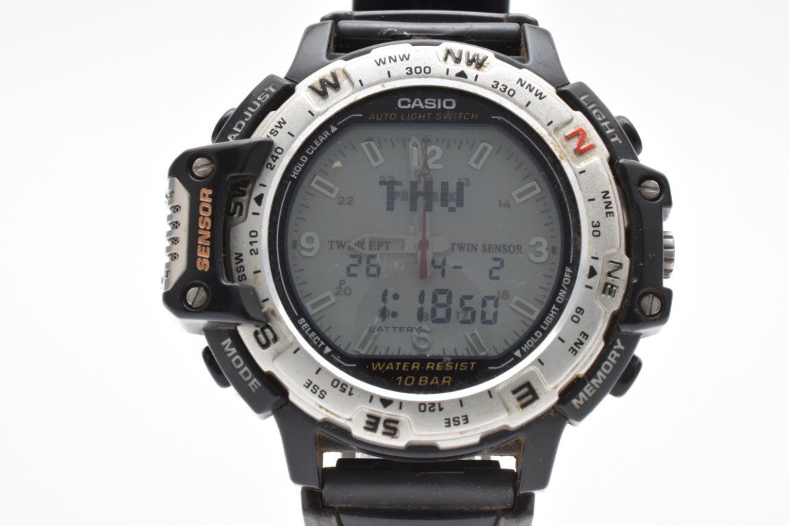 CASIO カシオ PROTREX 腕時計 メンズ クォーツ式 ラウンド 3針 PRT-50 ステンレススチール 防水時計拍卖