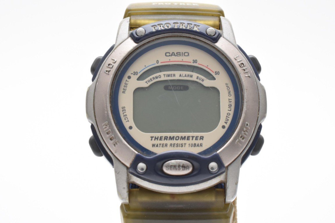 CASIO PRO TREK カシオ プロ トレック デジタル ラウンド 腕時計 メンズ シルバー ホワイト シルバー PRL-10拍卖